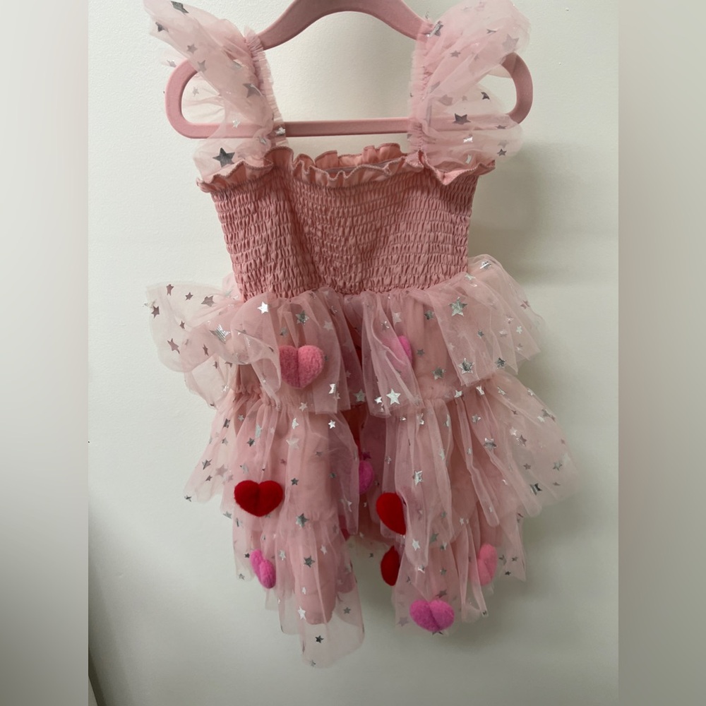 💛🦢5 FOR $10!!! 🦢💛 Pink Tulle Dress with Heart Accents - Picture 2 of 2